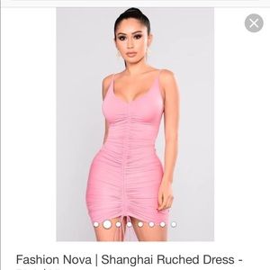 Fashion Nova Pink Ruched Dress